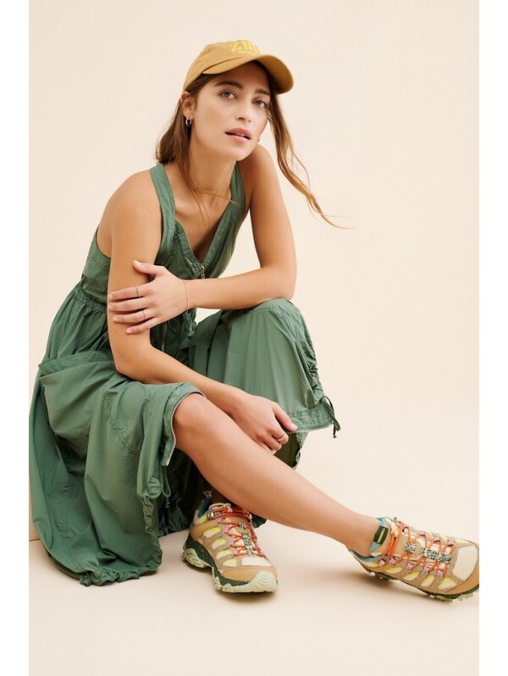 $128 Daily Practice Anthropologie Free Fall Midi Dress color Moss Size XL #1308 - Picture 11 of 12